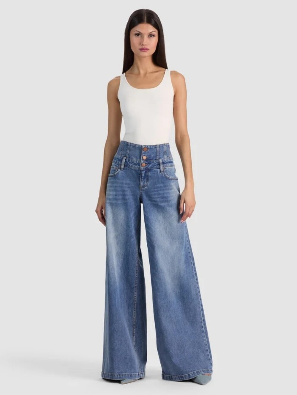 Alice + Olivia WHIT ULTRA HIGH BUTTON FRONT JEAN